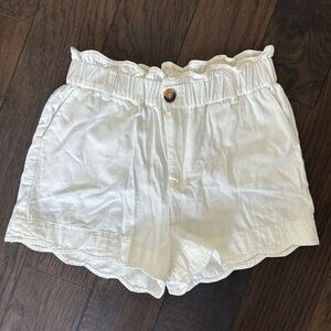 White Scalloped Women's Shorts